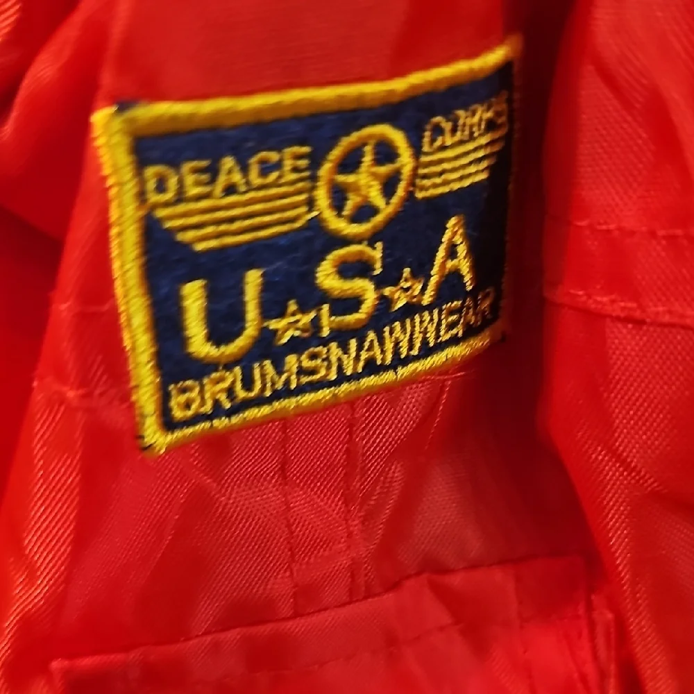 Red Dog Top Gun Fleece Lined Jacket with Patches Size Medium
